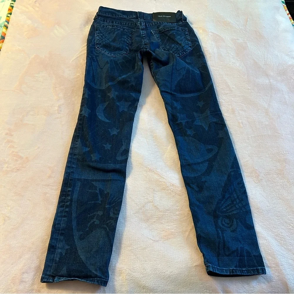 True Religion Geno blue jeans with celestial design size 30 casual streetwear